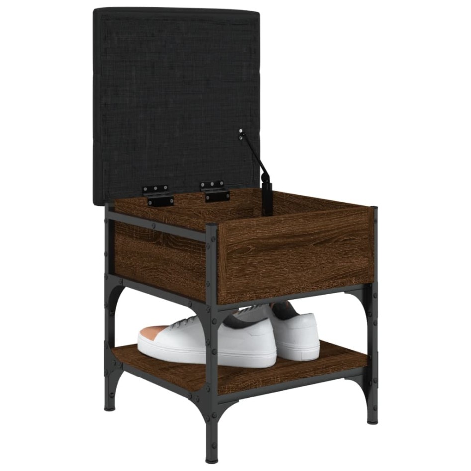 Banco zapatero madera de ingeniería marrón roble 42x42x45