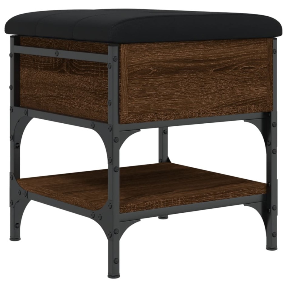 Banco zapatero madera de ingeniería marrón roble 42x42x45