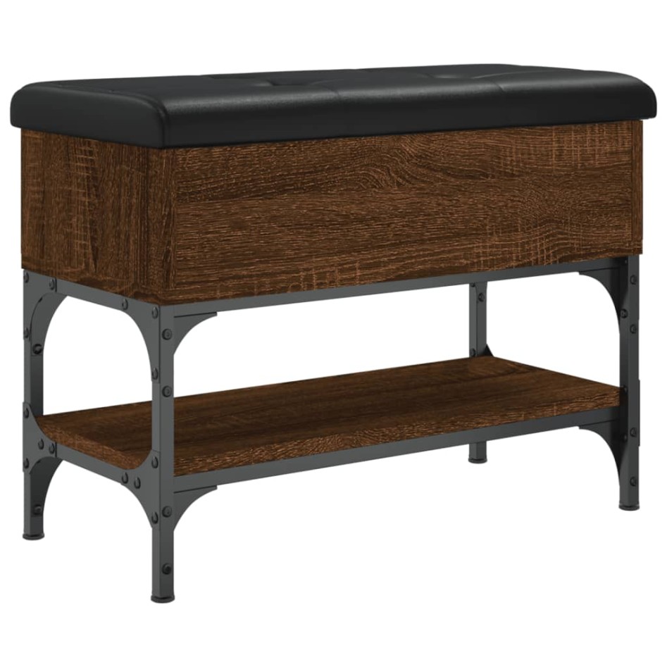 Banco zapatero madera de ingeniería marrón roble 62x32x45