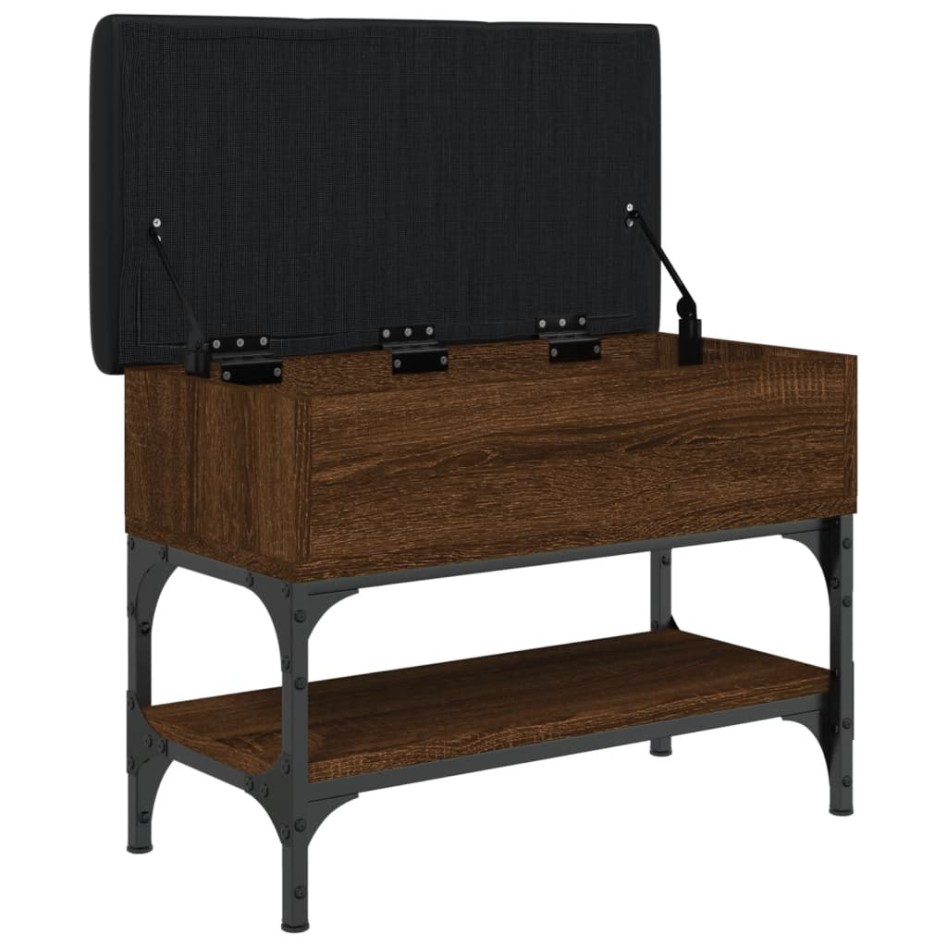 Banco zapatero madera de ingeniería marrón roble 62x32x45