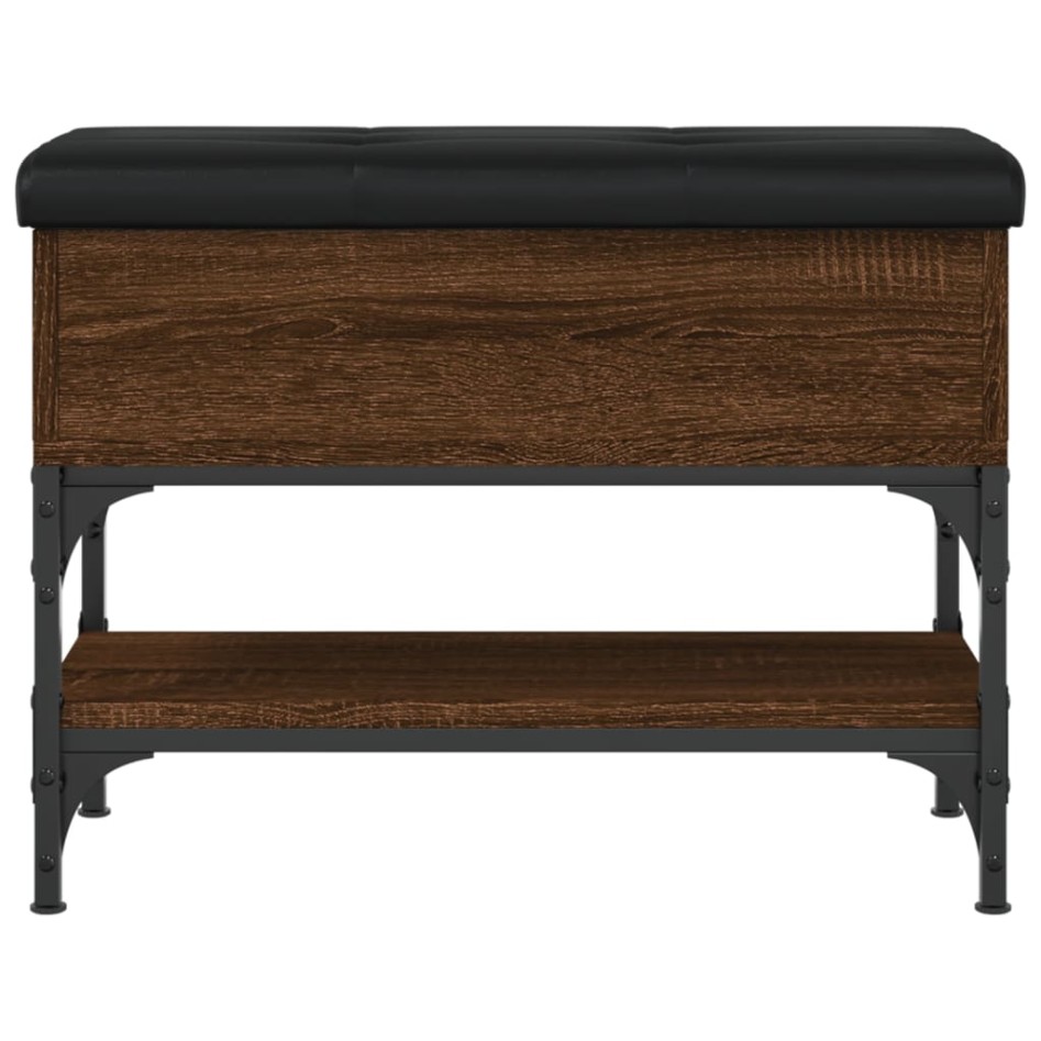 Banco zapatero madera de ingeniería marrón roble 62x32x45