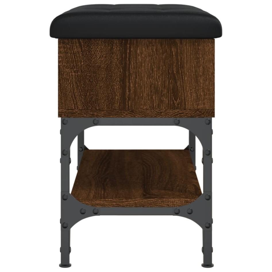 Banco zapatero madera de ingeniería marrón roble 62x32x45