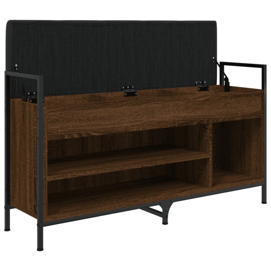 Banco zapatero madera ingeniería marrón roble 105,5x32x57,5