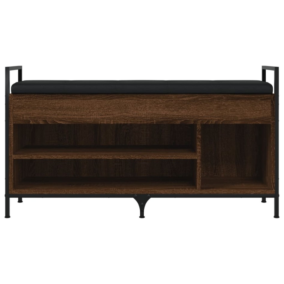 Banco zapatero madera ingeniería marrón roble 105,5x32x57,5