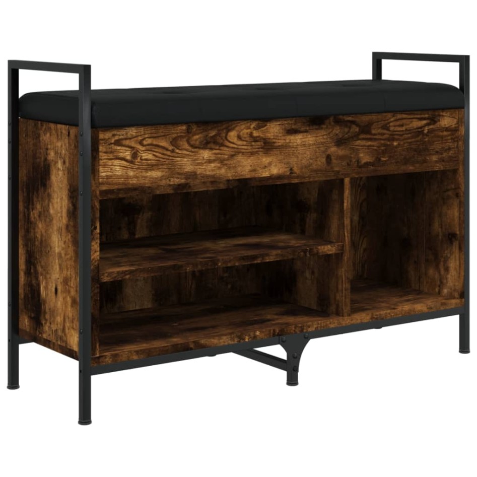 Banco zapatero madera ingeniería roble ahumado 85,5x32x57,5