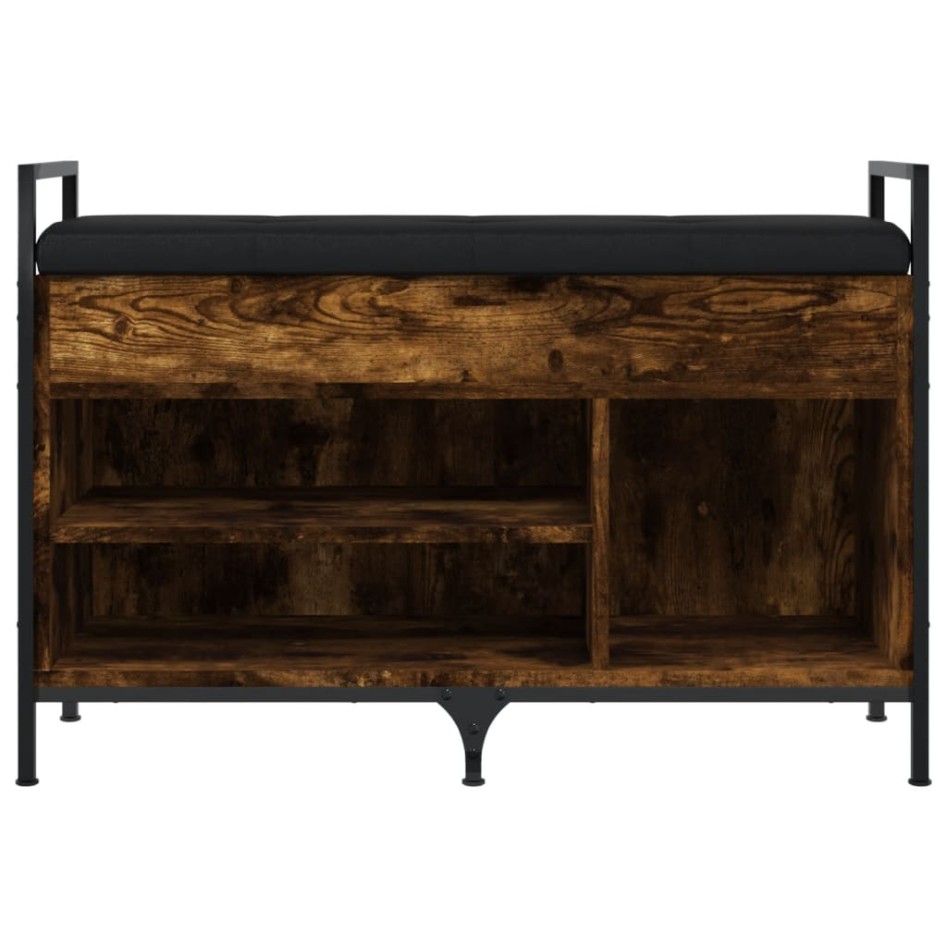 Banco zapatero madera ingeniería roble ahumado 85,5x32x57,5