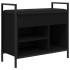 Banco zapatero madera de ingeniería negro 65,5x32x57,5