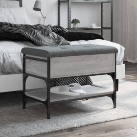 Banco zapatero madera de ingeniería gris Sonoma 62x42x45