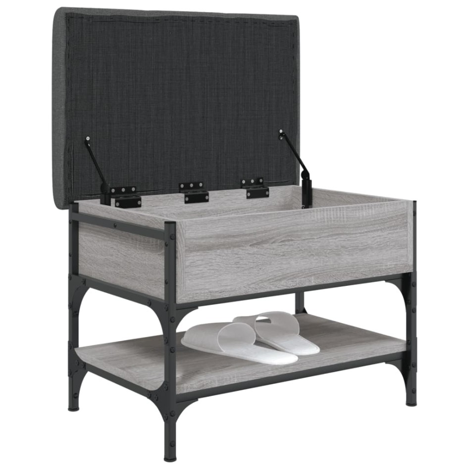 Banco zapatero madera de ingeniería gris Sonoma 62x42x45