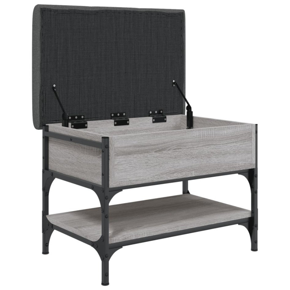 Banco zapatero madera de ingeniería gris Sonoma 62x42x45