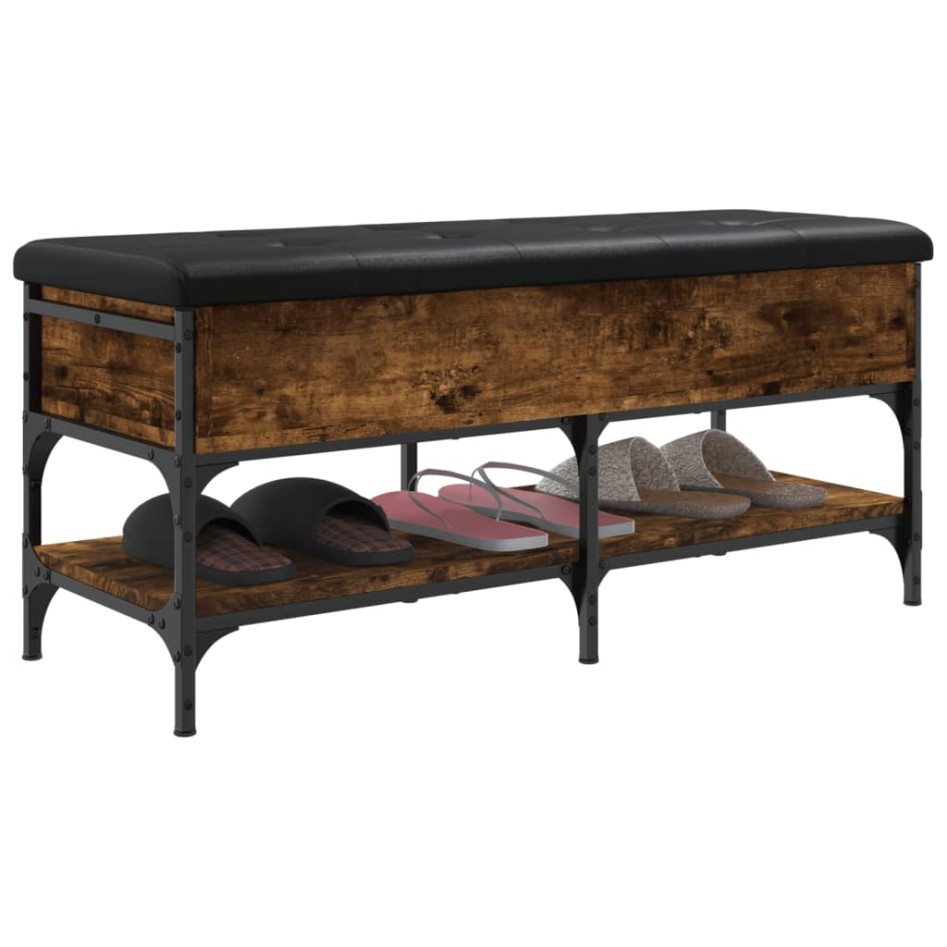 Banco zapatero madera de ingeniería roble ahumado 102x42x45