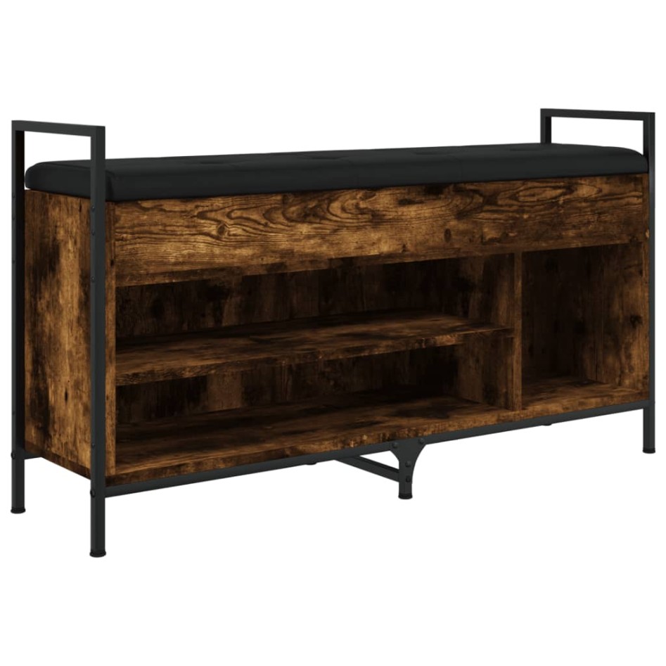 Banco zapatero madera ingeniería roble ahumado 105,5x32x57,5