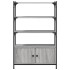 Librería 3 estantes madera ingeniería gris Sonoma