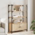 Librería 3 estantes madera ingeniería roble 70x30x109,5