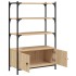 Librería 3 estantes madera ingeniería roble 70x30x109,5