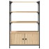Librería 3 estantes madera ingeniería roble 70x30x109,5