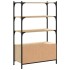 Librería 3 estantes madera ingeniería roble 70x30x109,5