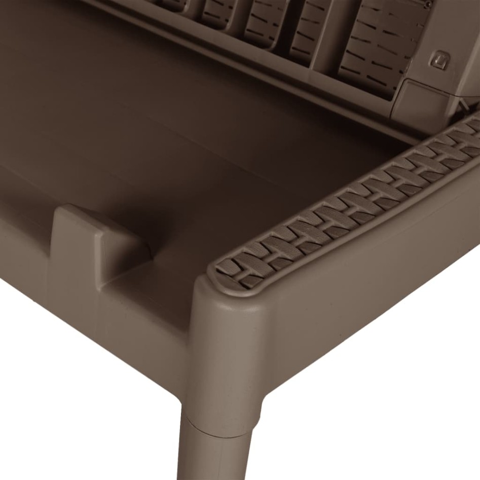 Tumbona de PP marrón 186x60x29