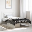 Estructura cama sin colchón con cabecero metal blanco 107x203cm