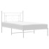 Estructura cama sin colchón con cabecero metal blanco