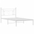 Estructura cama sin colchón con cabecero metal blanco