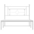 Estructura cama sin colchón con cabecero metal blanco