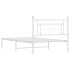 Estructura cama sin colchón con cabecero metal blanco