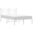 Estructura cama sin colchón con cabecero metal blanco