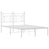 Estructura cama sin colchón con cabecero metal blanco