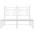 Estructura cama sin colchón con cabecero metal blanco