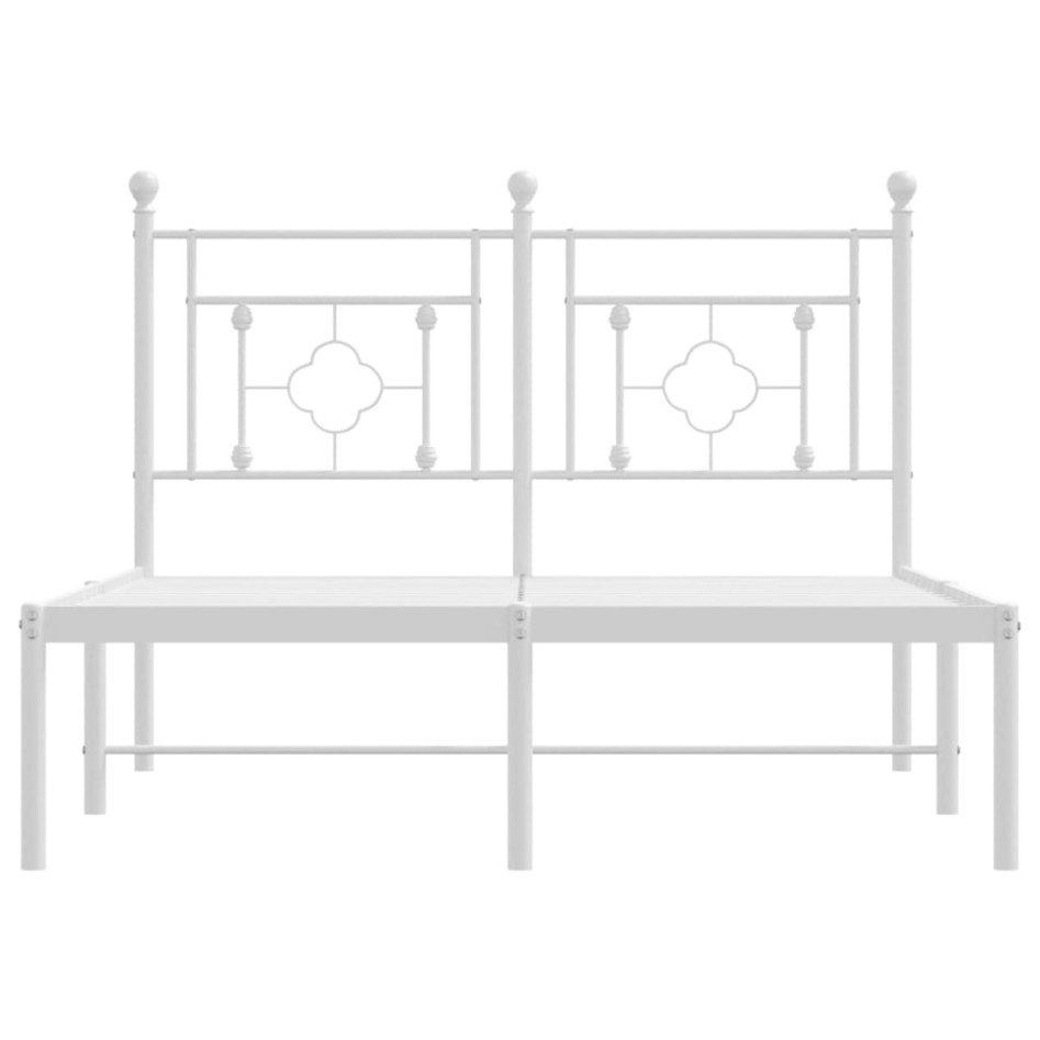 Estructura cama sin colchón con cabecero metal blanco