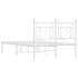 Estructura cama sin colchón con cabecero metal blanco