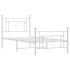 Estructura cama sin colchón con estribo metal blanco 90x200