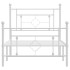 Estructura cama sin colchón con estribo metal blanco 90x200