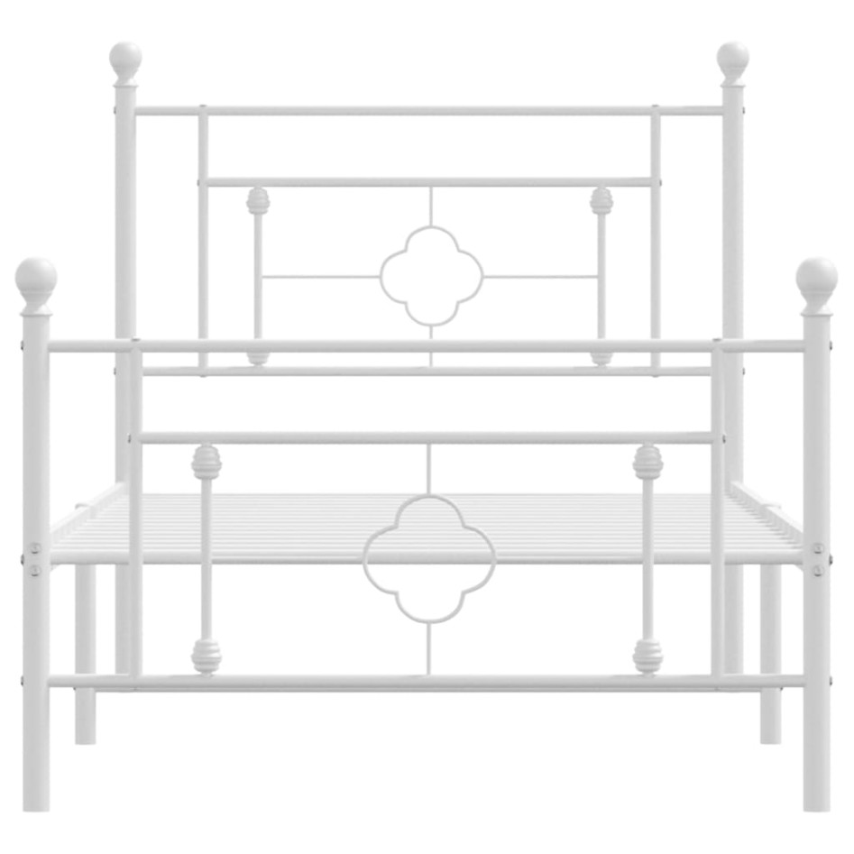 Estructura cama sin colchón con estribo metal blanco 90x200