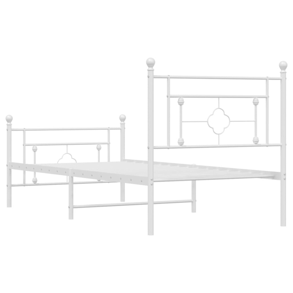 Estructura cama sin colchón con estribo metal blanco 90x200