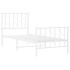 Estructura cama sin colchón con estribo metal blanco 75x190