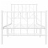 Estructura cama sin colchón con estribo metal blanco 75x190