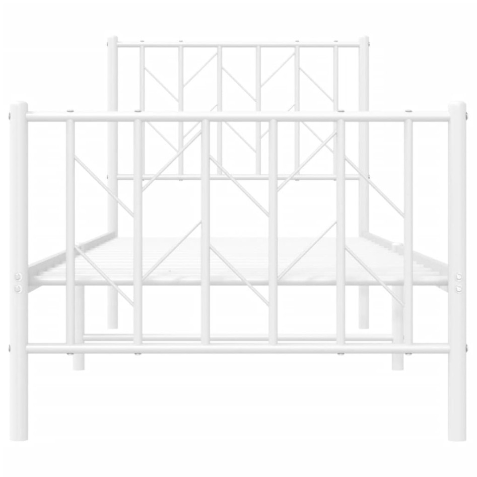 Estructura cama sin colchón con estribo metal blanco 75x190