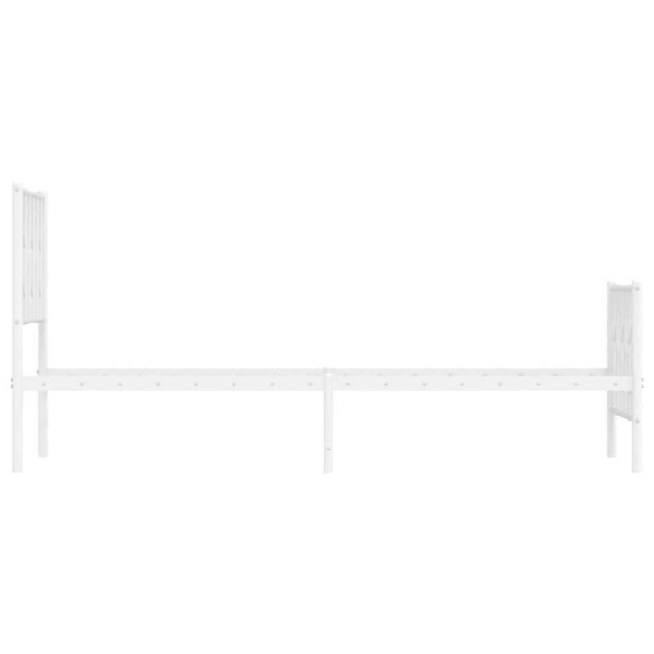 Estructura cama sin colchón con estribo metal blanco 75x190