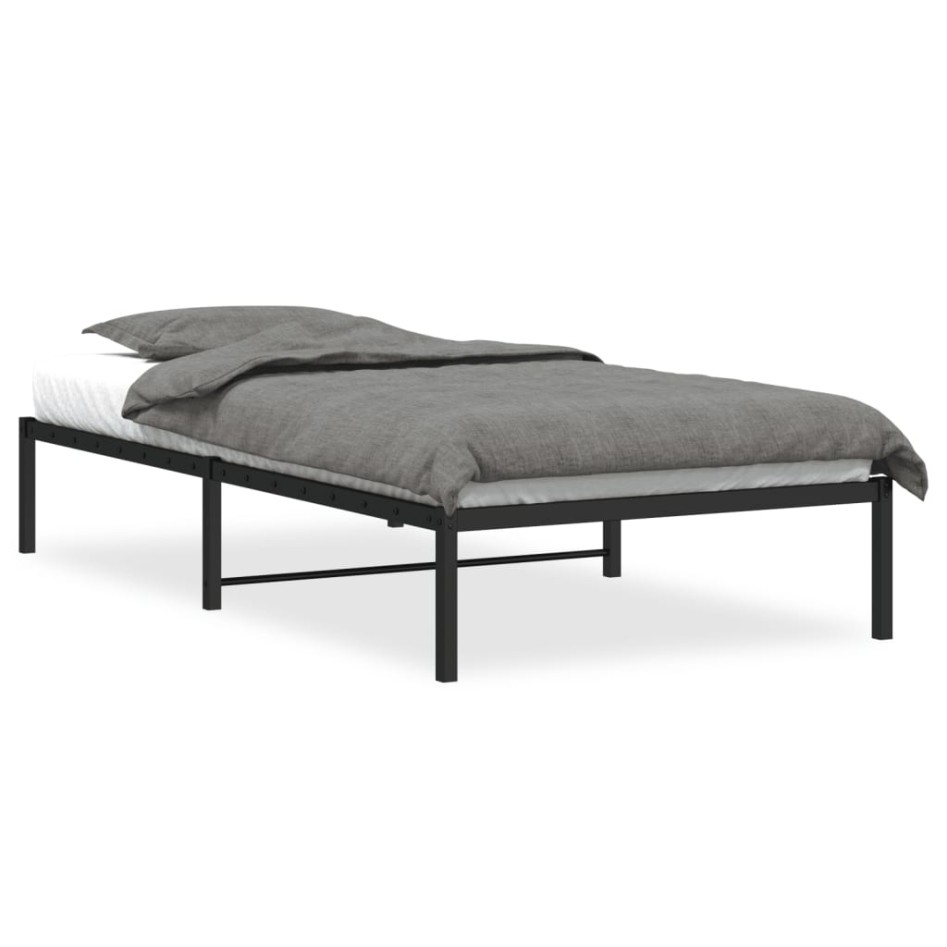 Estructura de cama sin colchón metal negro 107x203