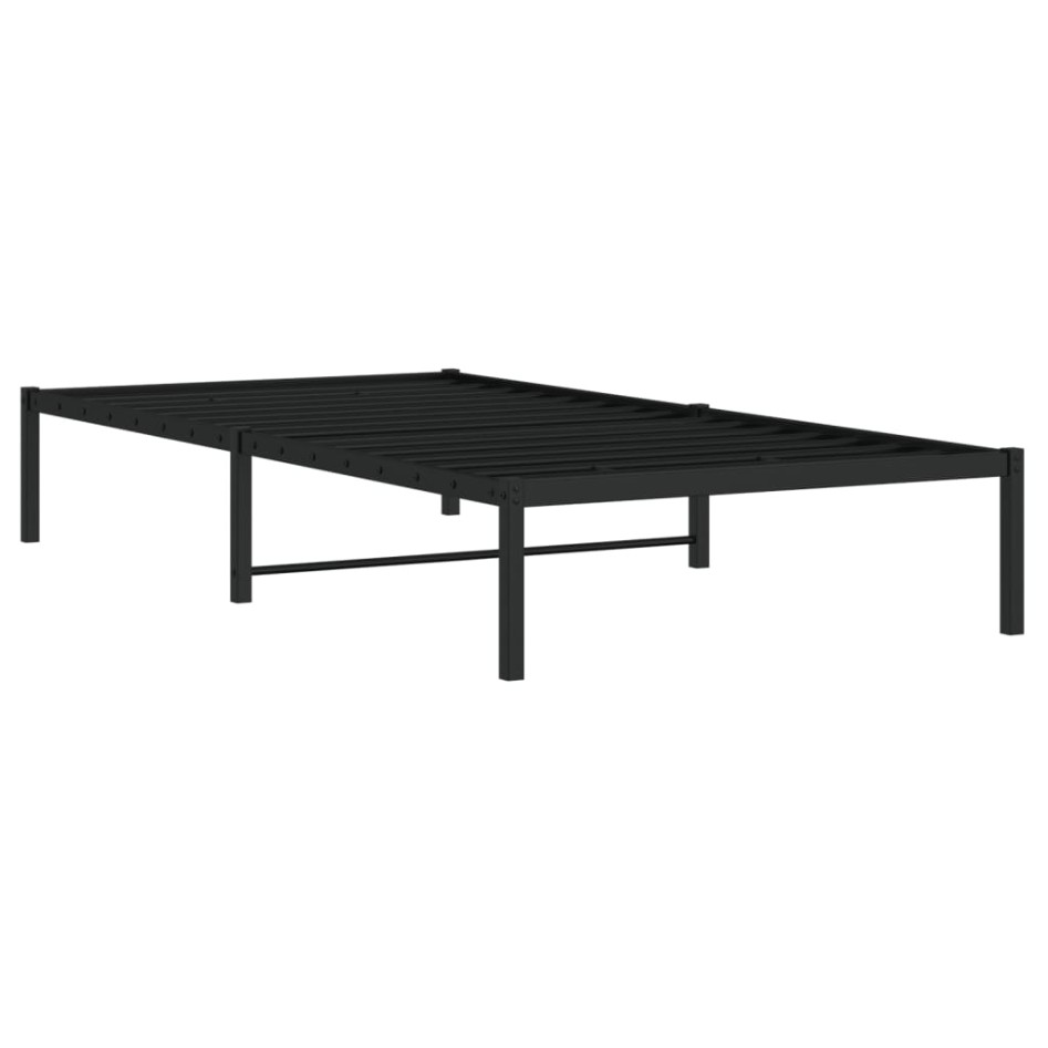 Estructura de cama sin colchón metal negro 107x203