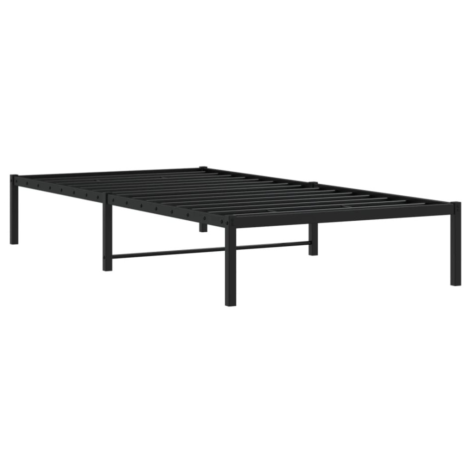 Estructura de cama sin colchón metal negro 107x203