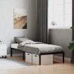 Estructura de cama sin colchón metal negro 75x190 cm