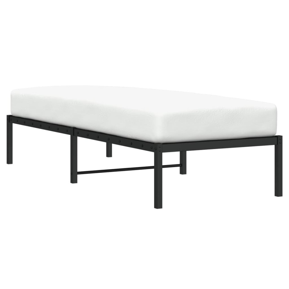 Estructura de cama sin colchón metal negro 75x190