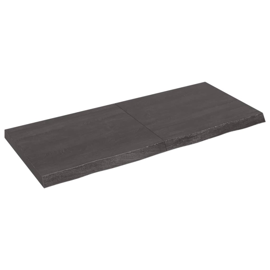 Encimera de baño madera tratada marrón oscuro 140x60x(2-6)