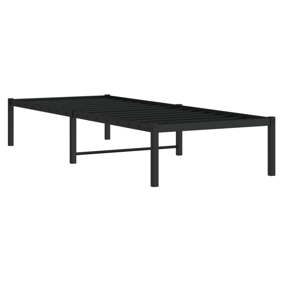 Estructura de cama sin colchón metal negro 75x190