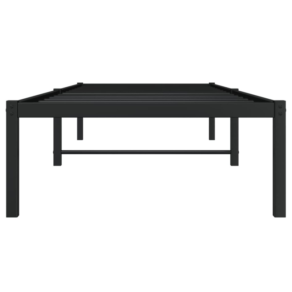 Estructura de cama sin colchón metal negro 75x190