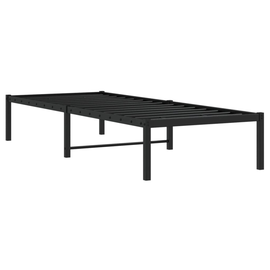 Estructura de cama sin colchón metal negro 75x190