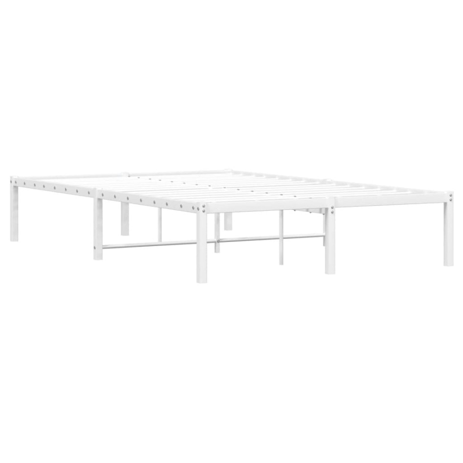 Estructura de cama de metal blanca 120x190
